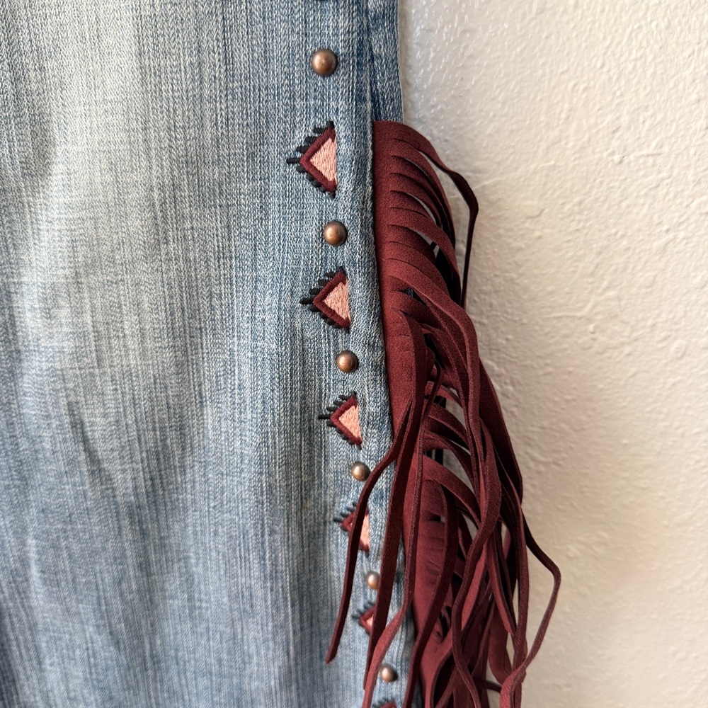 Shyanne Western Jeans | Extreme Flare | Fringe & Studded | New No Tags - Picture 3 of 11